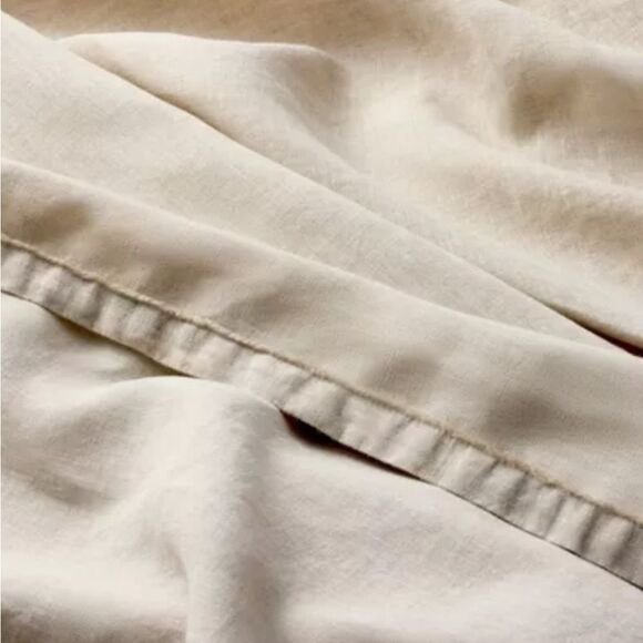 Linen Blend Flat Sheet-natural - Picture 2 of 3